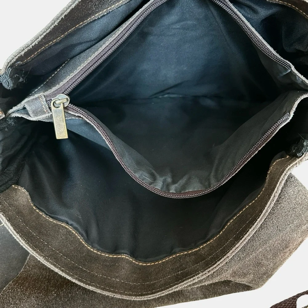 David King Distressed Leather Large Full Flap Messenger Bag Mailbag 16×11 Brown